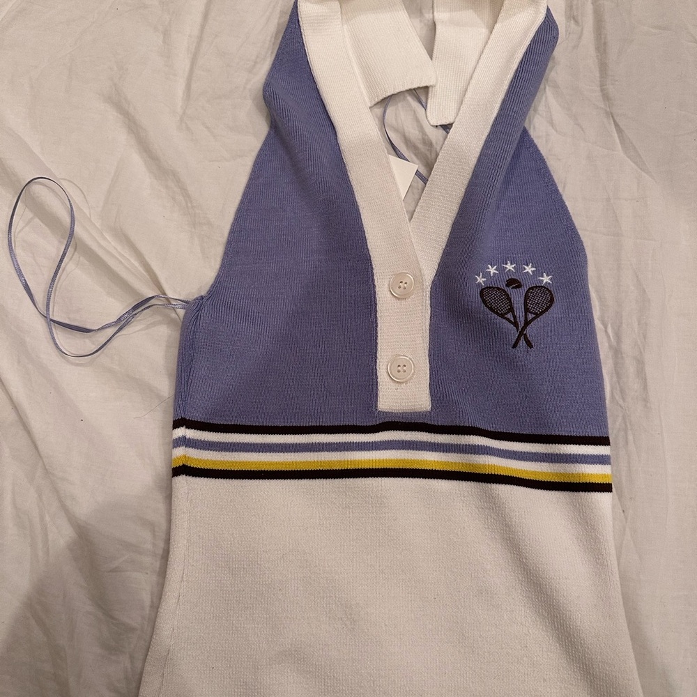 BDG Purple and White Sweater Vest